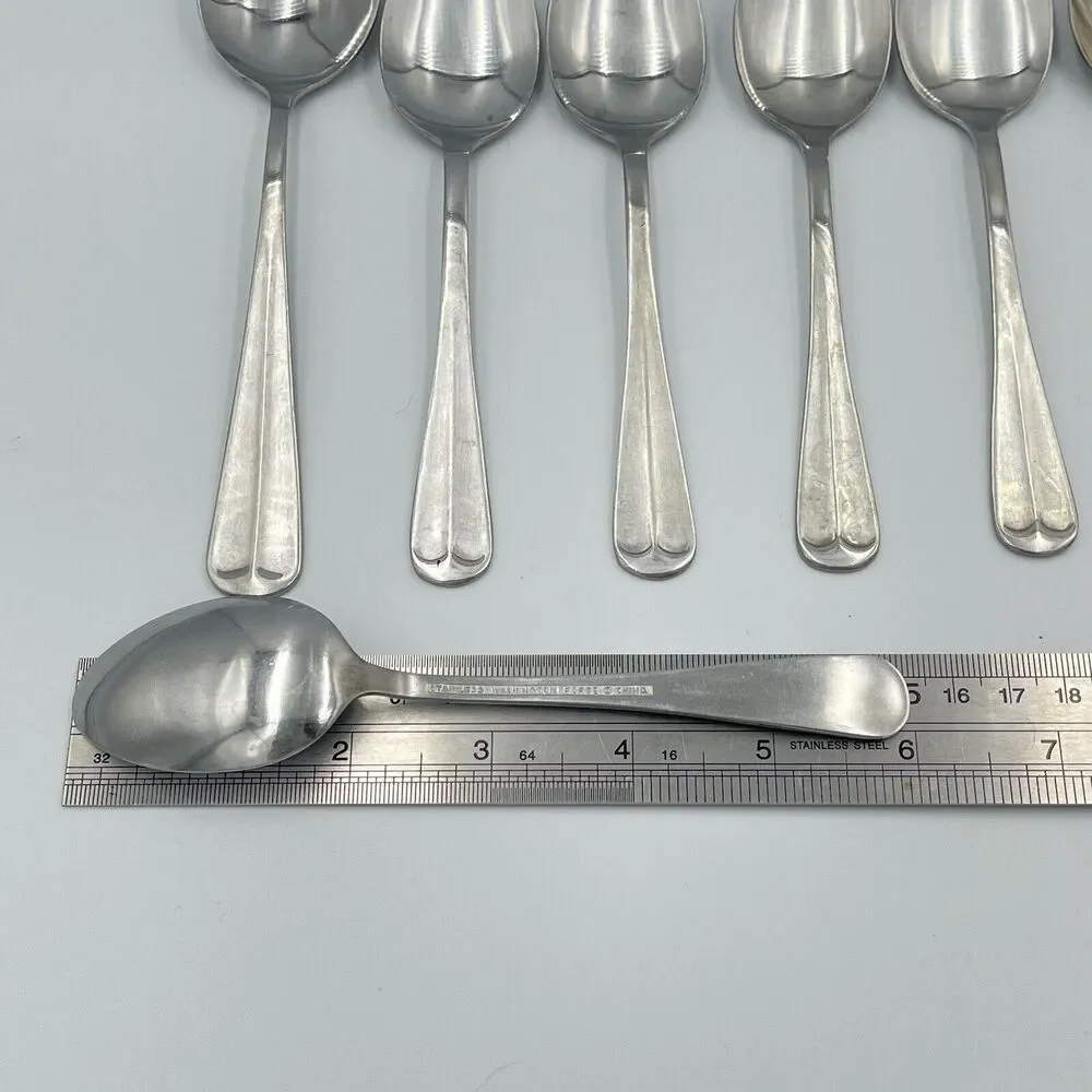 Washington Forge Stainless Spirit of America 7 QTY Spoons Scallop Sugar Teaspoon